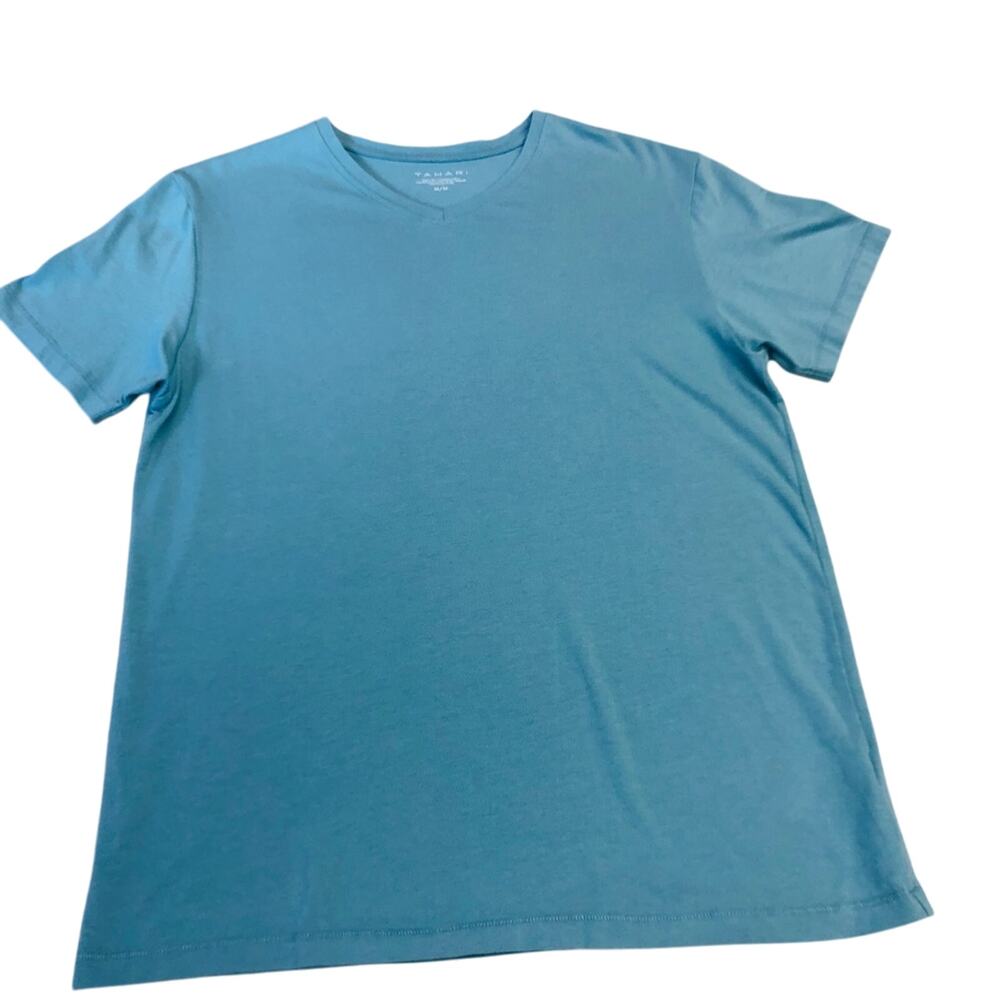 Tahari Mens Turquoise V Neck Short Sleeve T Shirt - Picture 12 of 16